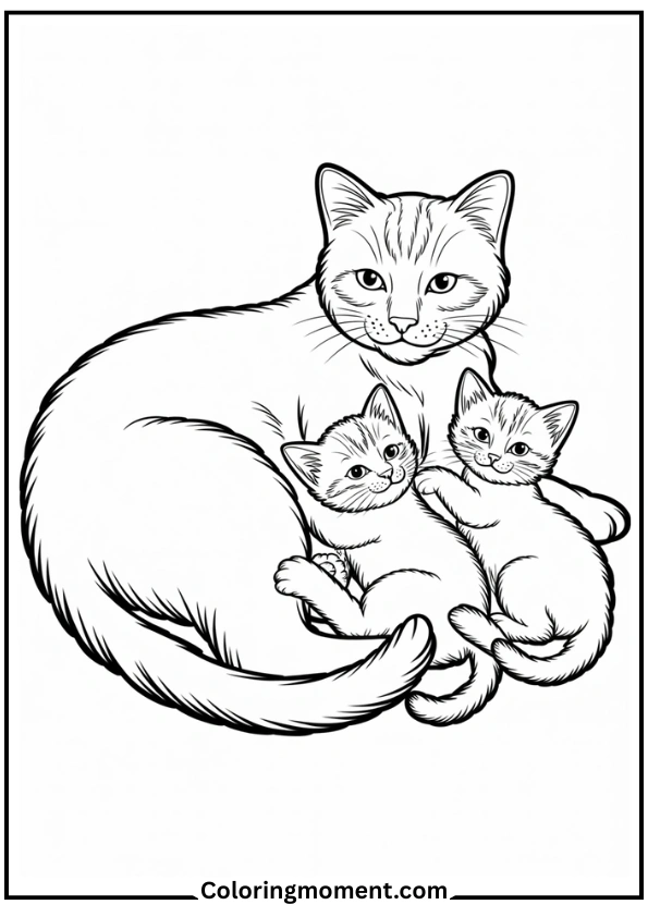 Cat Family – Mother and Kittens