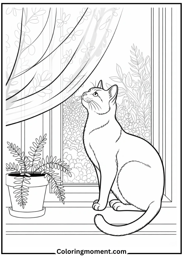 Cat Sitting on a Window Sill