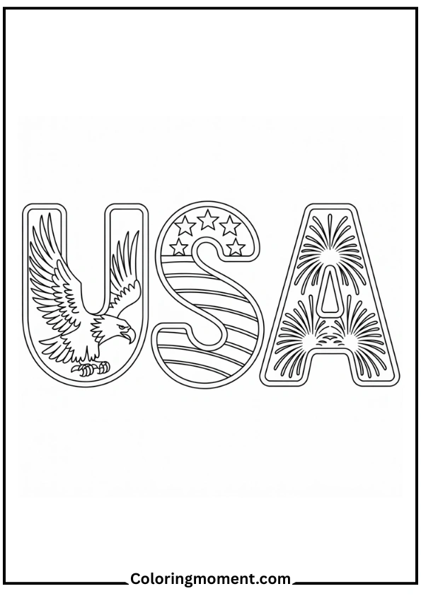 Color the USA Letters