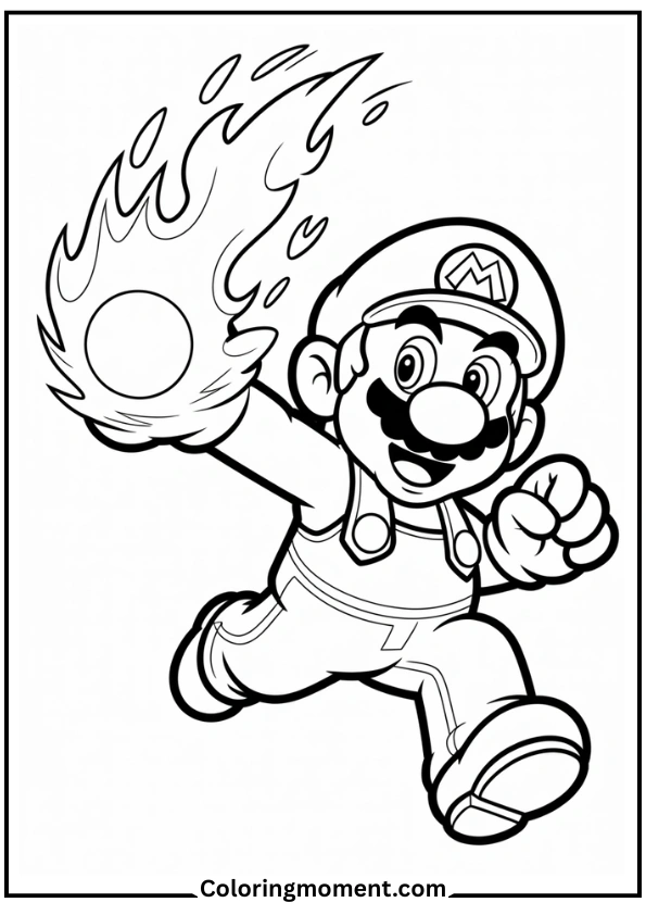 Fire Mario Throwing a Fireball