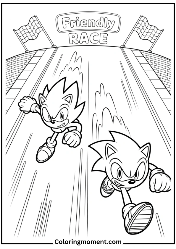 Knuckles vs Sonic in Friendly Race