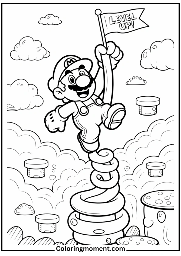 Mario Climbing a Vine