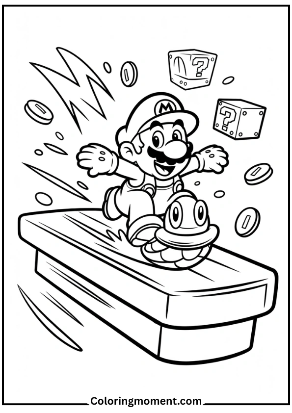 Mario Riding a Koopa Shell