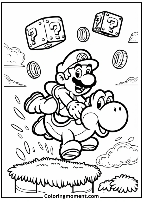 Mario Running with Yoshi