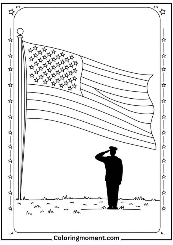 Soldier’s Salute with Flag