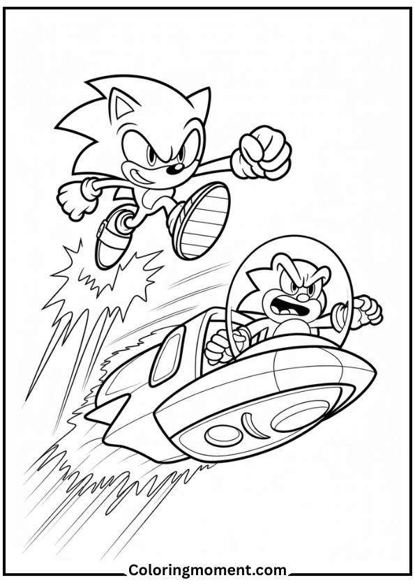 Sonic Battling Dr. Eggman