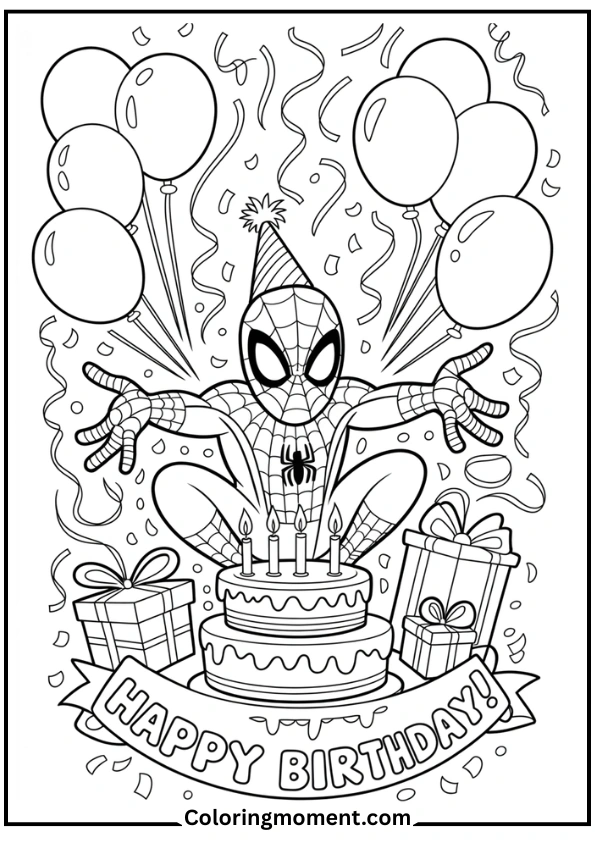 Spider-Man Celebrating Birthday