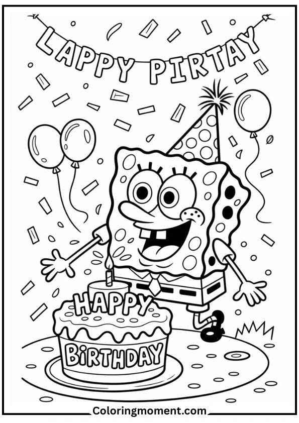 SpongeBob Celebrating His Birthday