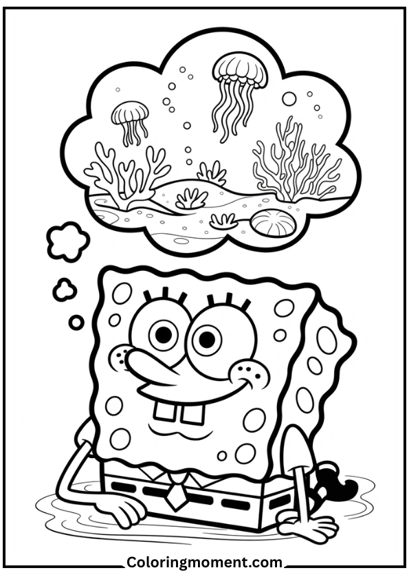 SpongeBob Daydreaming at Work