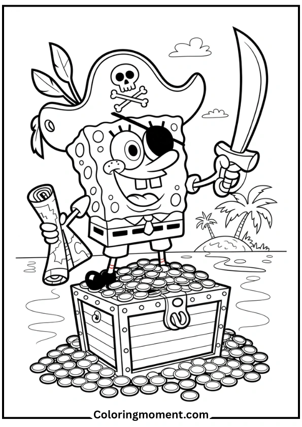SpongeBob Dressed as a Pirate
