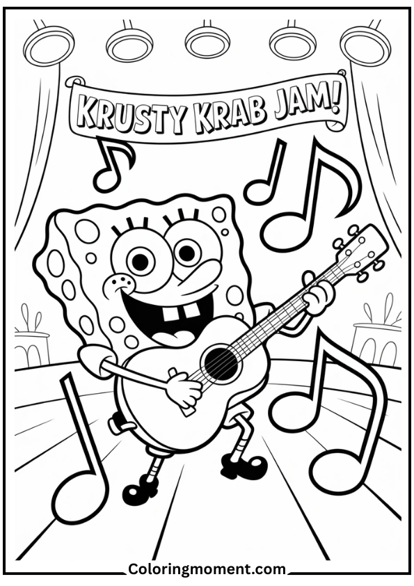 SpongeBob Playing Guitar