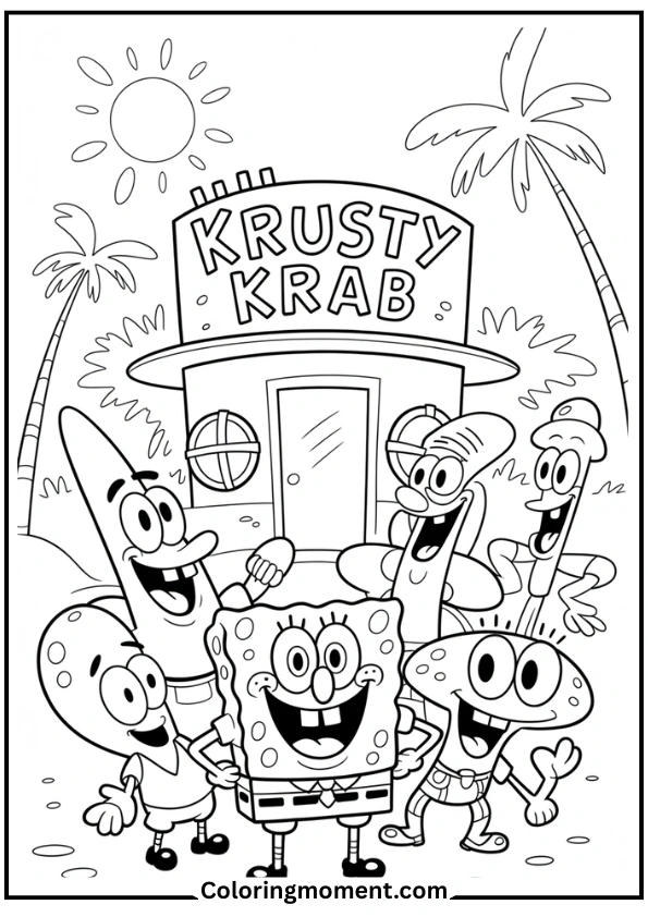 SpongeBob with Friends Group Photo
