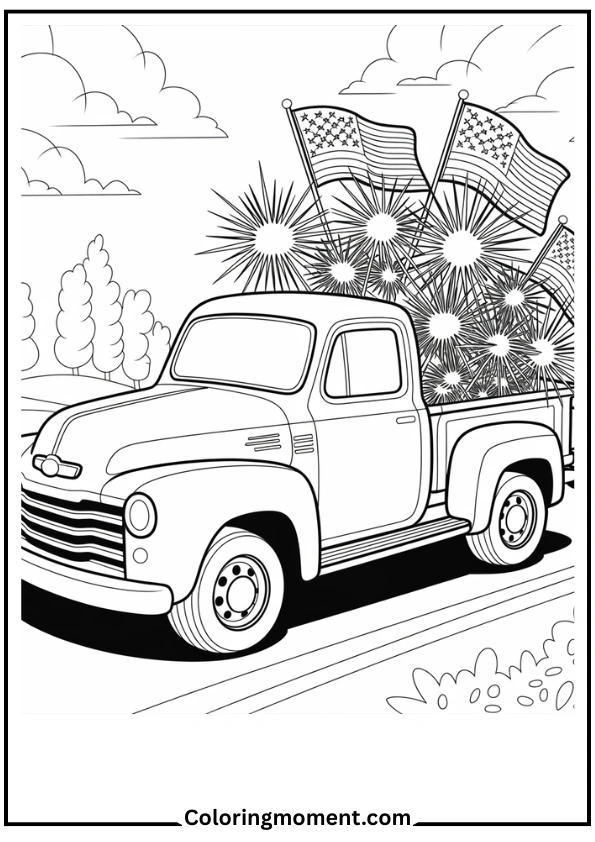 Vintage Flag Truck Ride