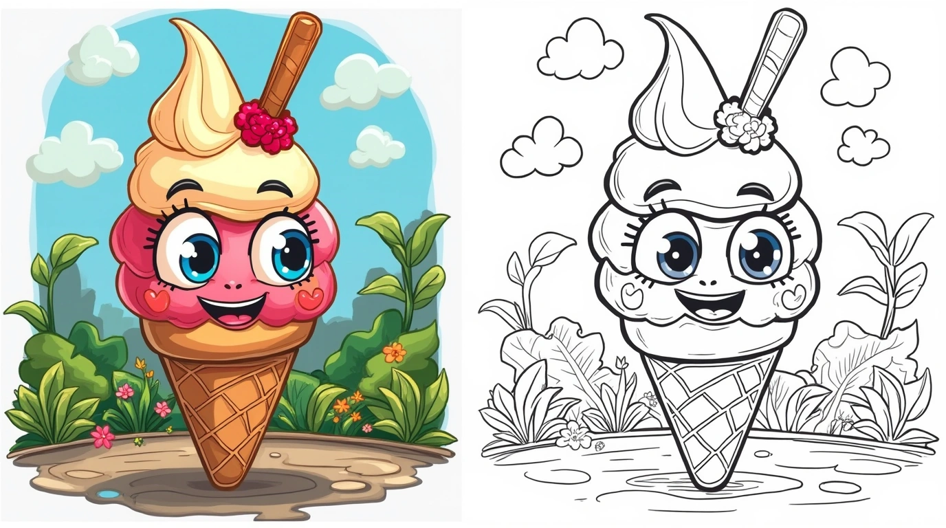 ICE CREAM COLORING PAGES FOR ALL AGES