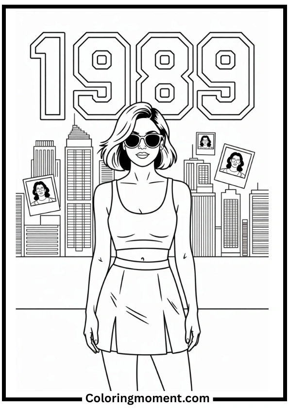 1989 Pop Icon Coloring Page