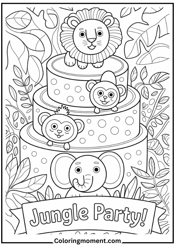 Animal-Themed Birthday Cake