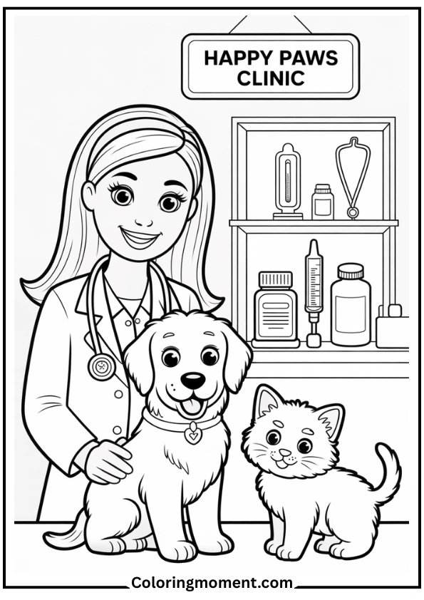 Barbie Vet with Pets