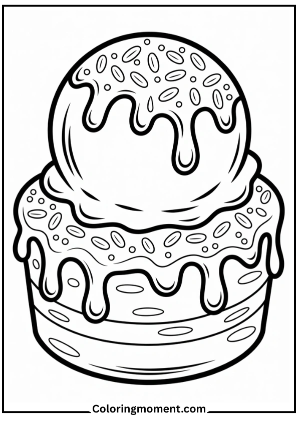 Birthday Cake with Ice Cream Toppings
