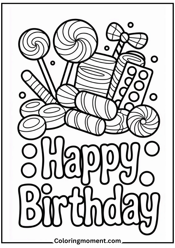 Candy Explosion Birthday Page