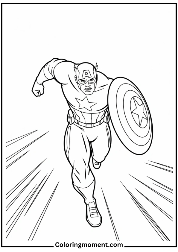 Captain America Running into Action