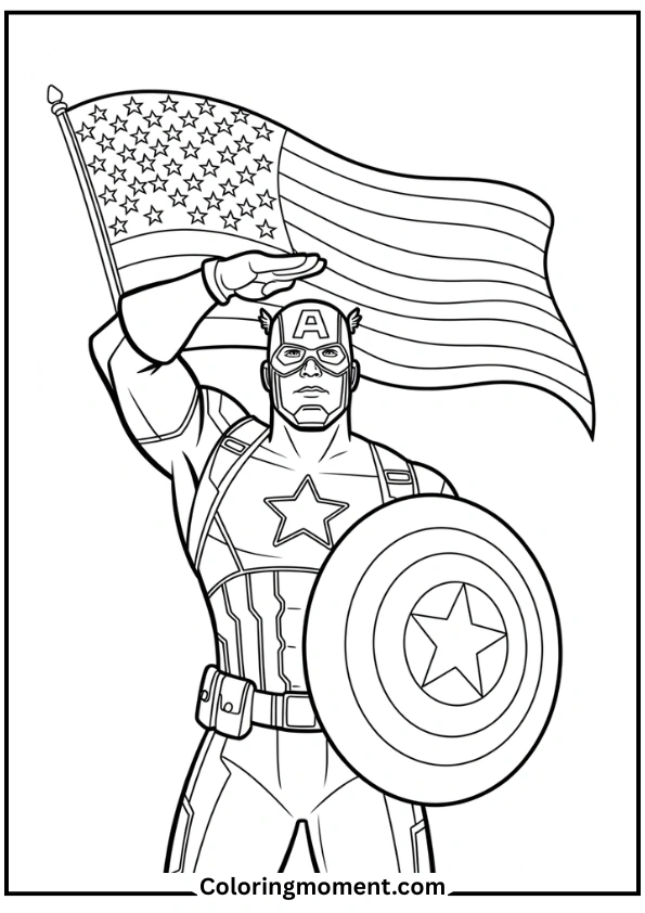Captain America Salutes the Flag