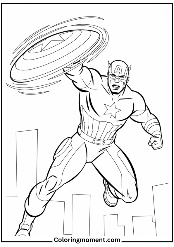 Captain America Throwing His Shield