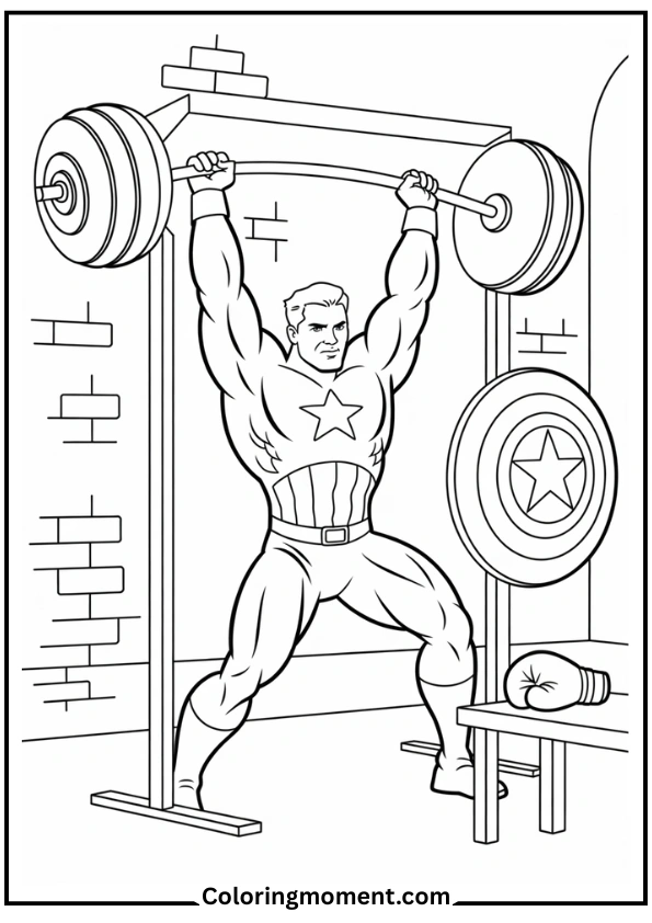 Captain America Training in the Gym