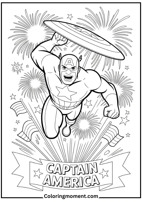 Captain America’s Patriotic Jump
