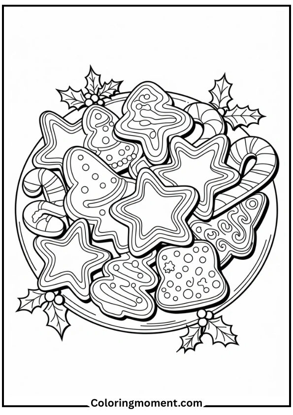 Christmas cookies on a festive plate