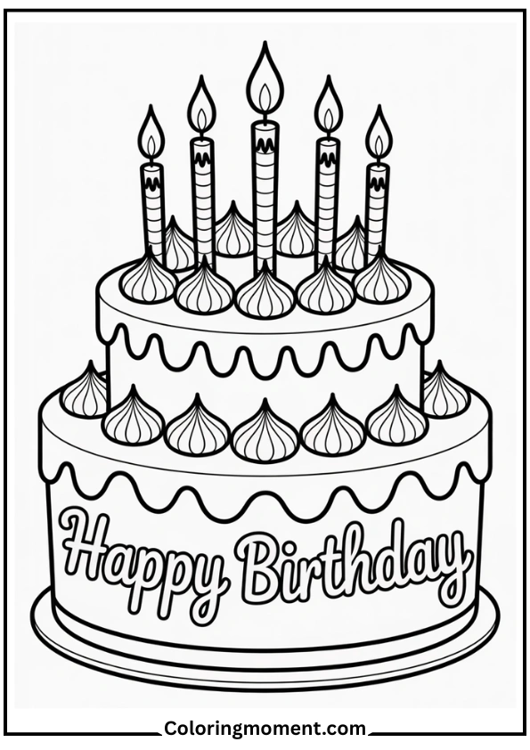 Classic Birthday Cake with Candles