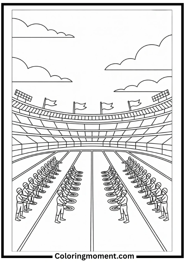 College Game Day Coloring Page