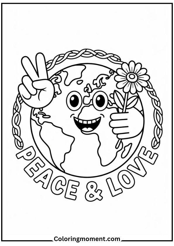 Earth Holding a Peace Sign