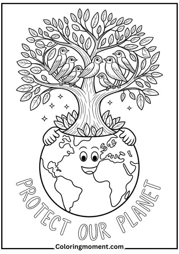 Earth Hugging a Tree