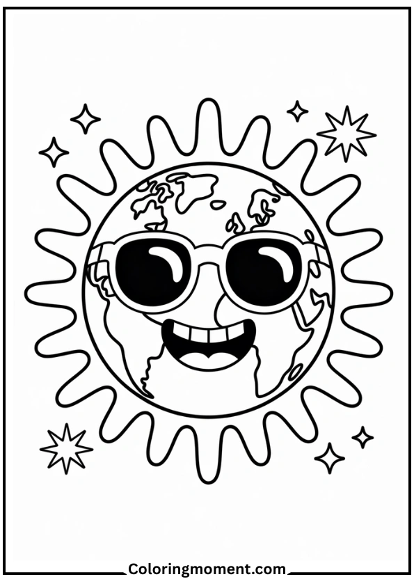 Earth Wearing Sunglasses