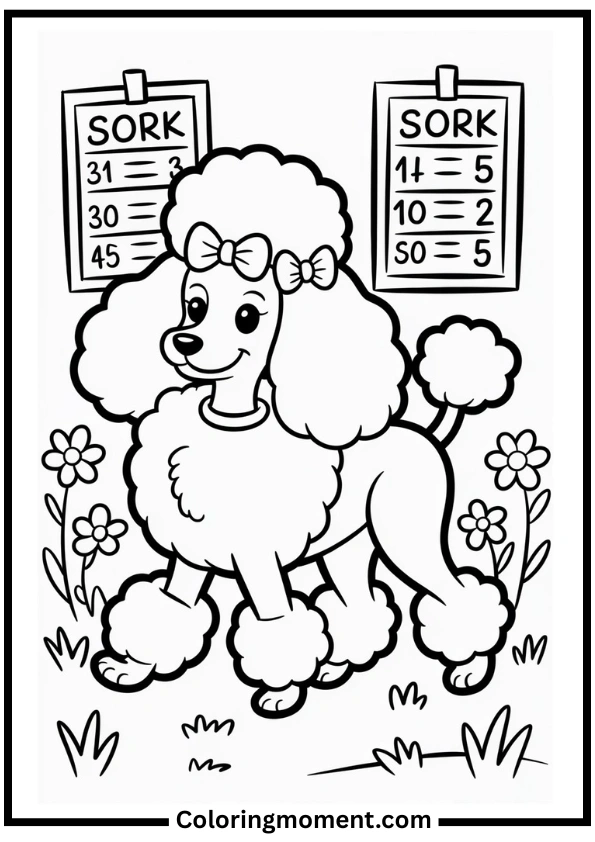 Fancy Poodle Parade Coloring Page