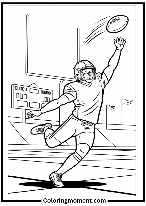 Field Goal Kick Coloring Page