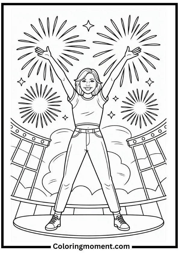 Fireworks Finale Coloring Page