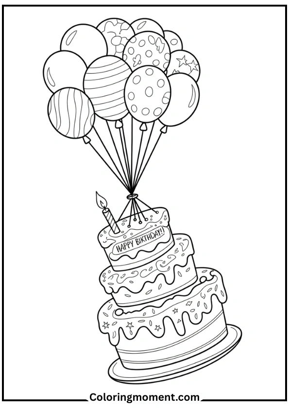 Floating Cake with Balloons