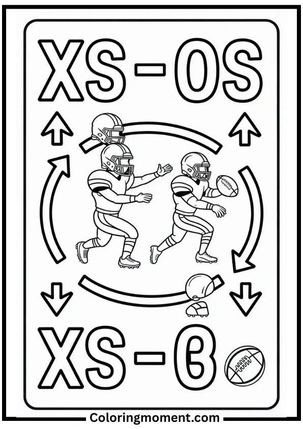 Football Play Diagram Coloring Page