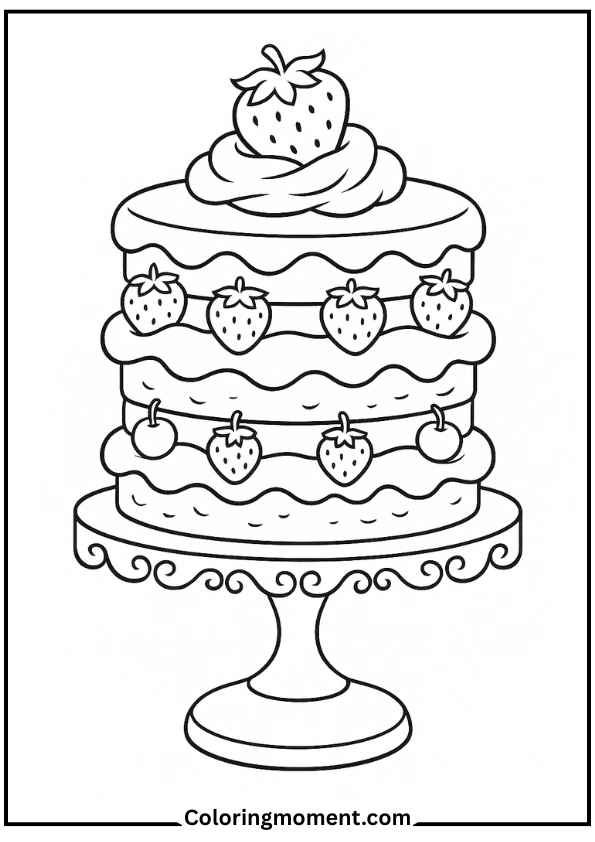 Giant Strawberry Shortcake on Cake Stand