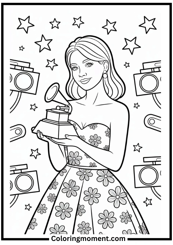 Grammy Night Taylor Coloring Page