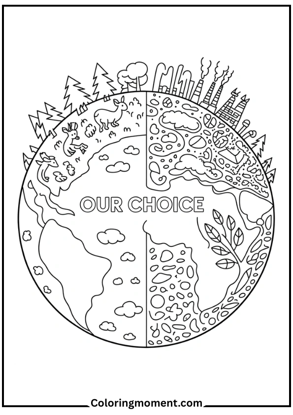 Half Healthy, Half Polluted Earth