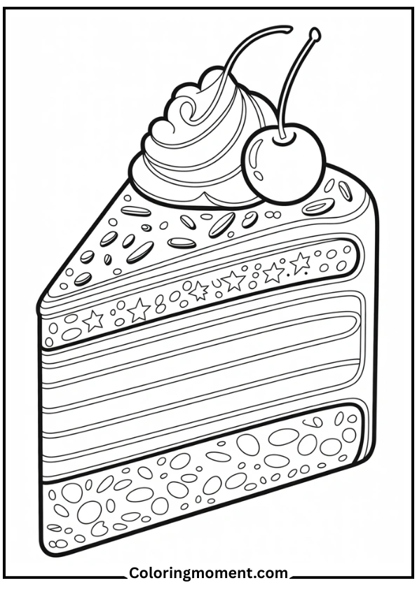 Rainbow Birthday Cake Slice