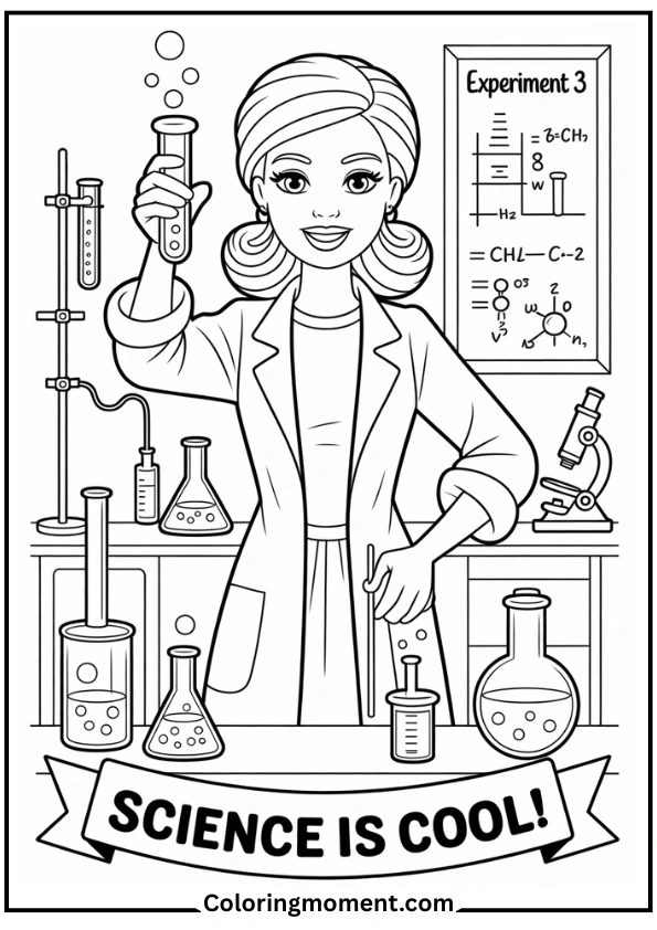 Scientist Barbie in Lab