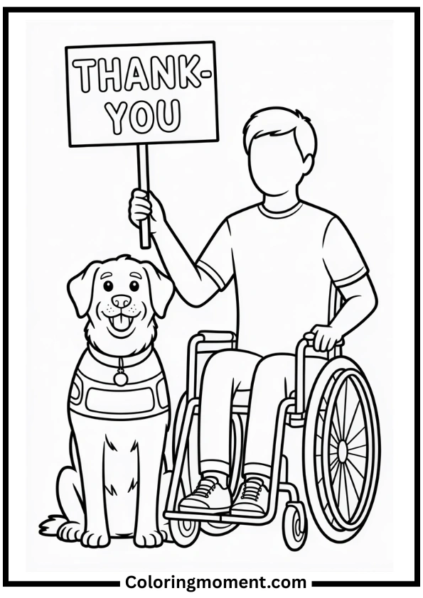 Service Dog Hero Coloring Page