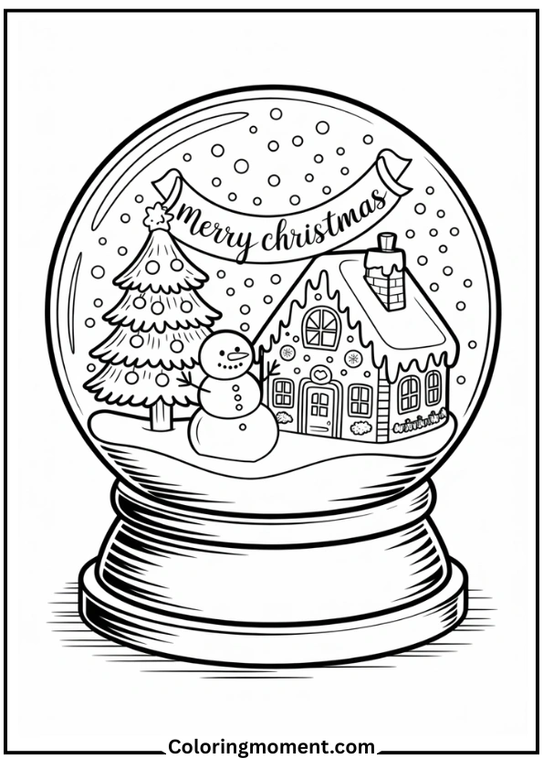Snow globe with a Christmas village inside