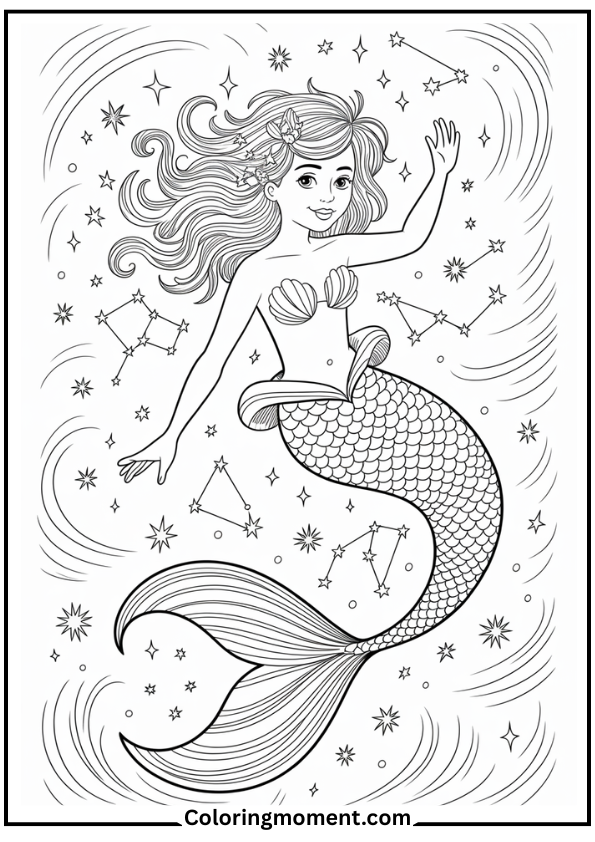 Starborn Mermaid in the Cosmos