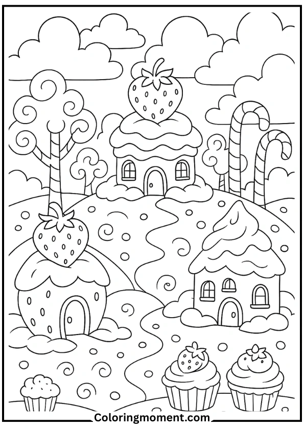 Strawberry Candyland Fantasy Scene