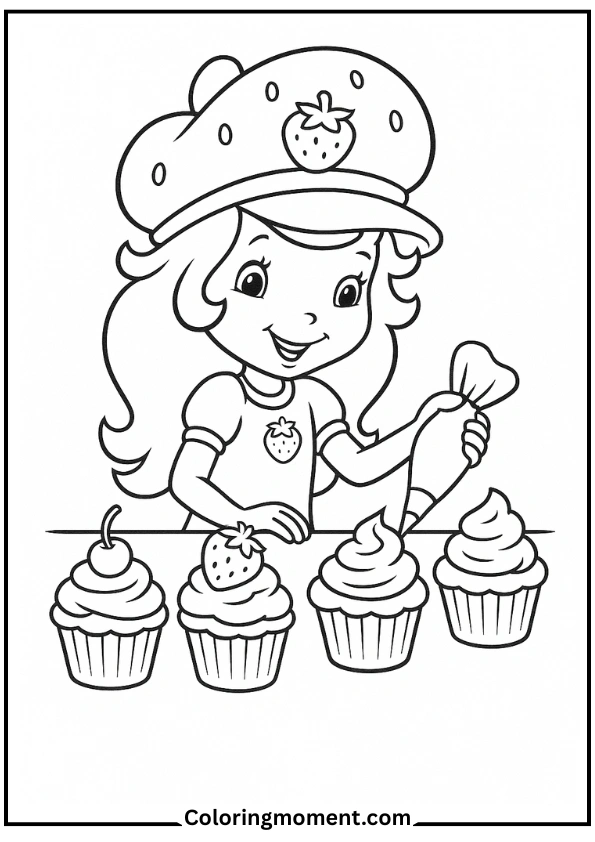 Strawberry Shortcake Decorating Cupcakes