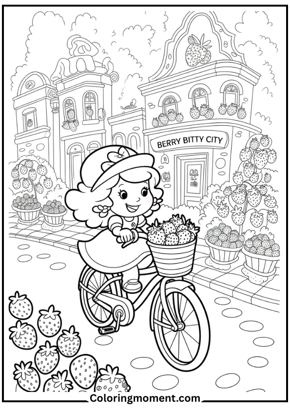 Strawberry Shortcake Riding Through Berry Bitty City
